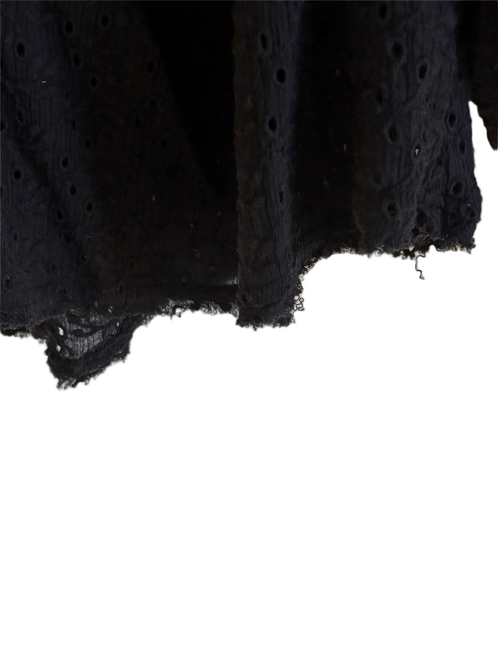 Free People Darcy Black Eyelet V-Neck Womens Top Boho Peasant Blouse Size Medium - Picture 8 of 10